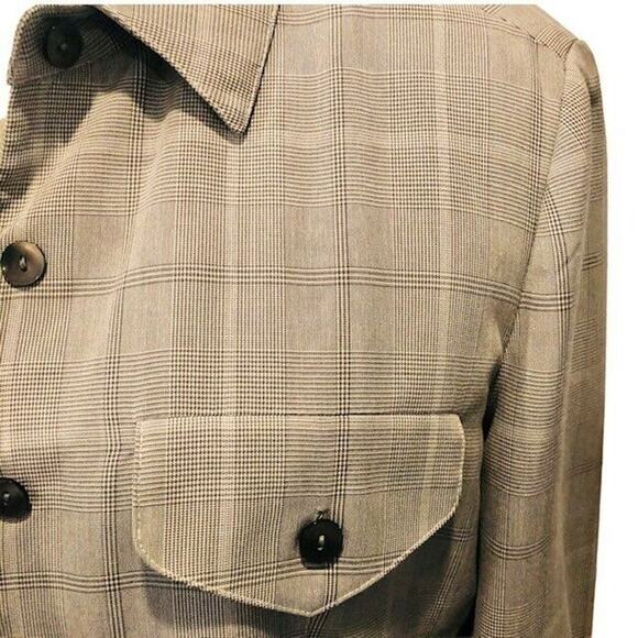 Laura Madrigano Vintage 1980 1990 2 Pc Coat Dress Black White Plaid  Sz 12 - Picture 6 of 6